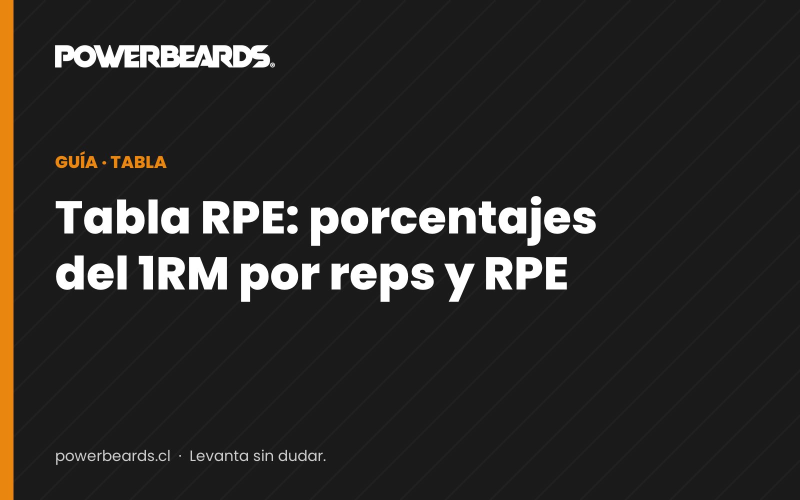 Tabla RPE: porcentajes del 1RM por repeticiones y RPE